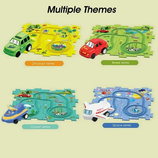 13Pcs DIY Track Electronic Car Puzzle Set
