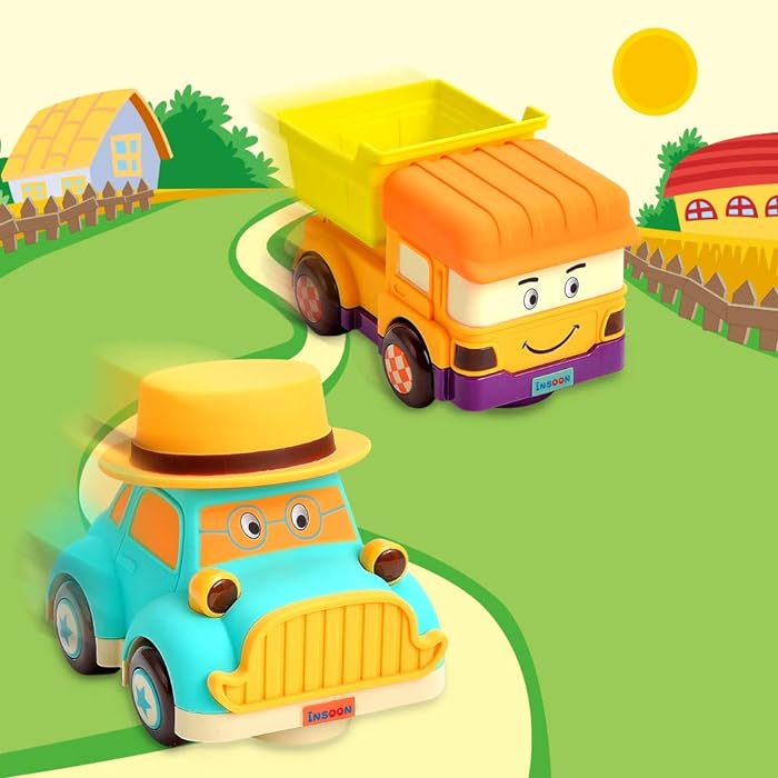 4Pcs Inertial Mini Cartoon Racing Cars