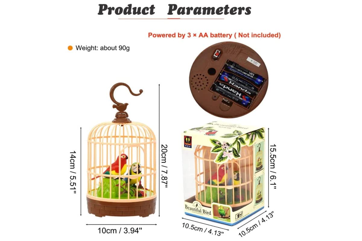 Electric Beautiful Parrot Cage With Chirping Music