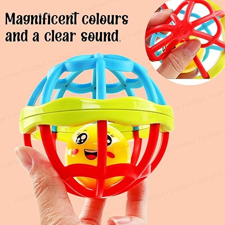 1Pc Baby Soft Teether & Rattle Ball