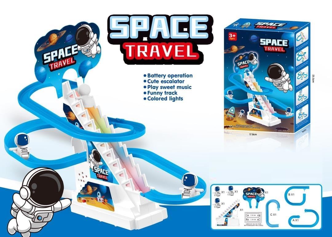 Electric Astronaut Slide Racing Track Set With Lights & Music