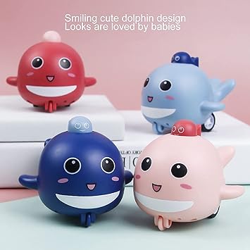 Inertial Press & Go Mini Whale Toy - 1Pc