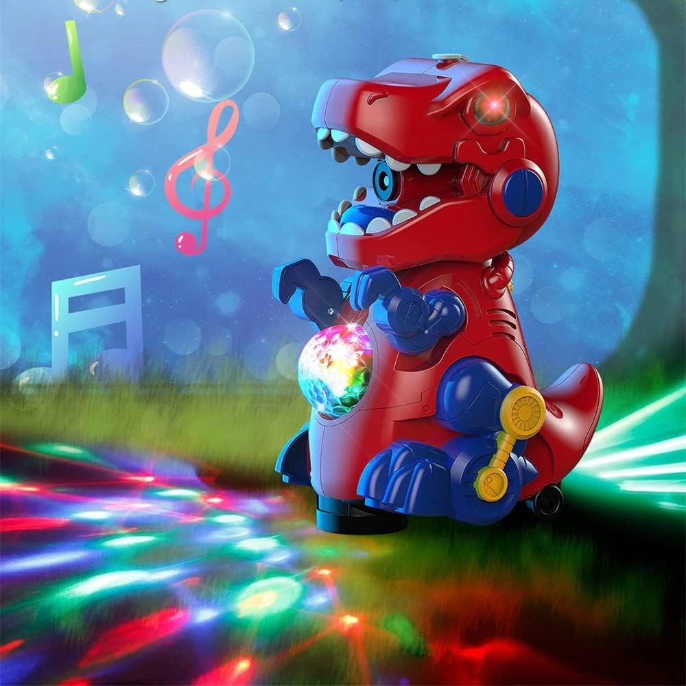 Electric Dinosaur Colorful Bubble Machine With Music