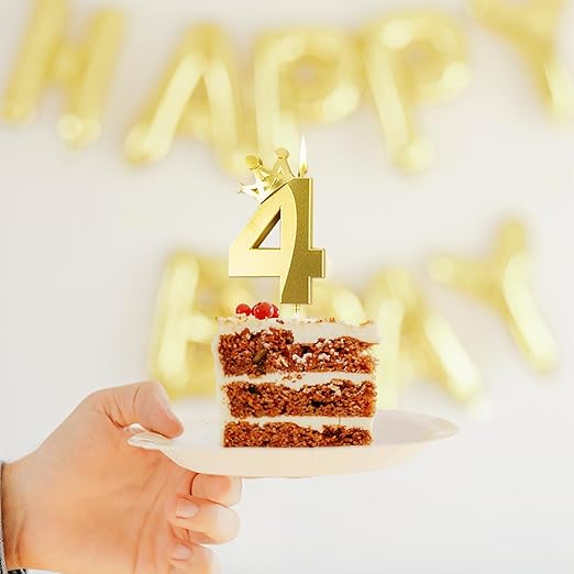 Number 4 Crown Designed Birthday Candle