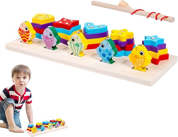 Multi-functional Wooden Shape & Magnetic Fishing Board
