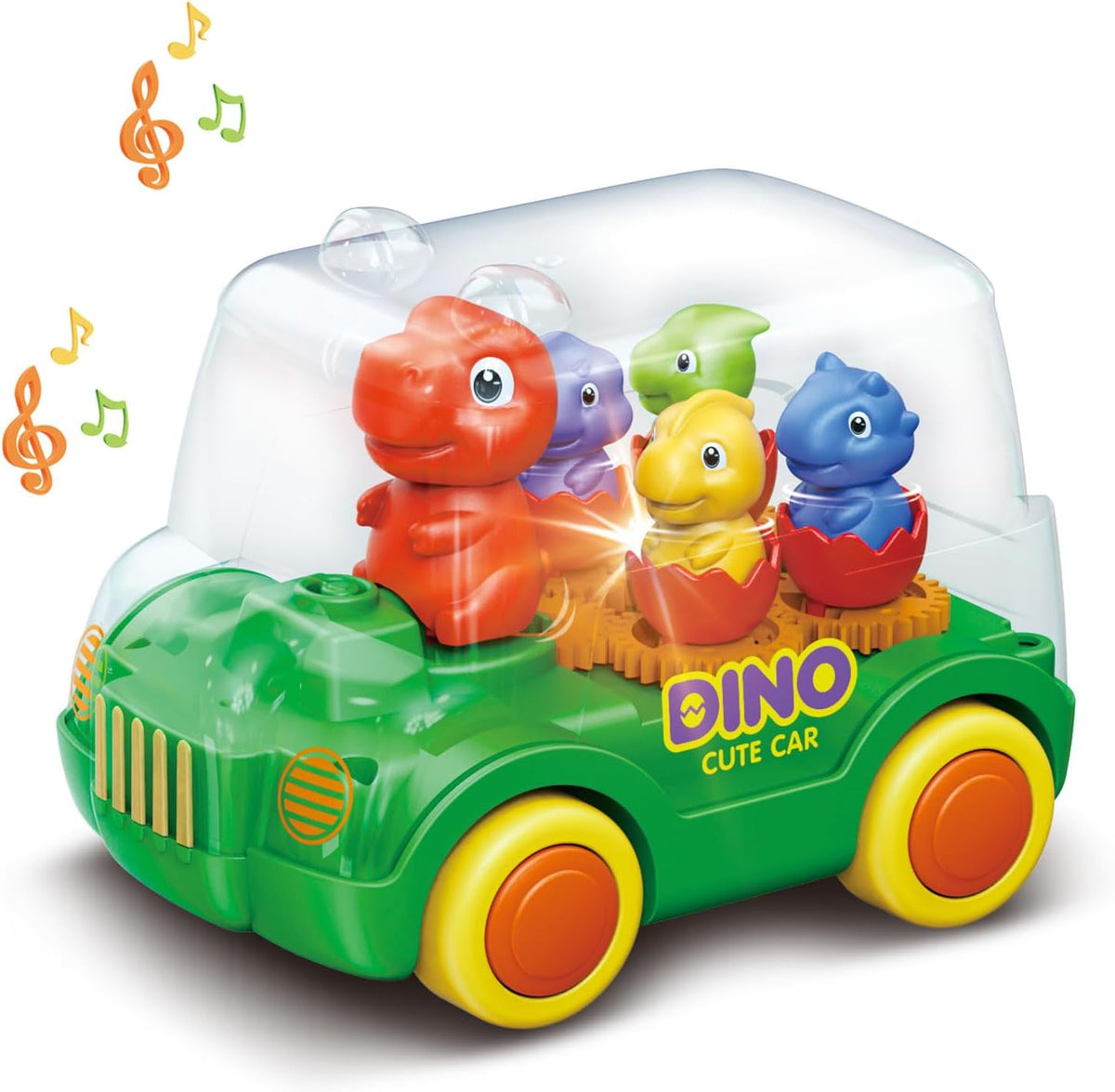 Electric Universal Dinosaur Gear Bus With Light & Music
