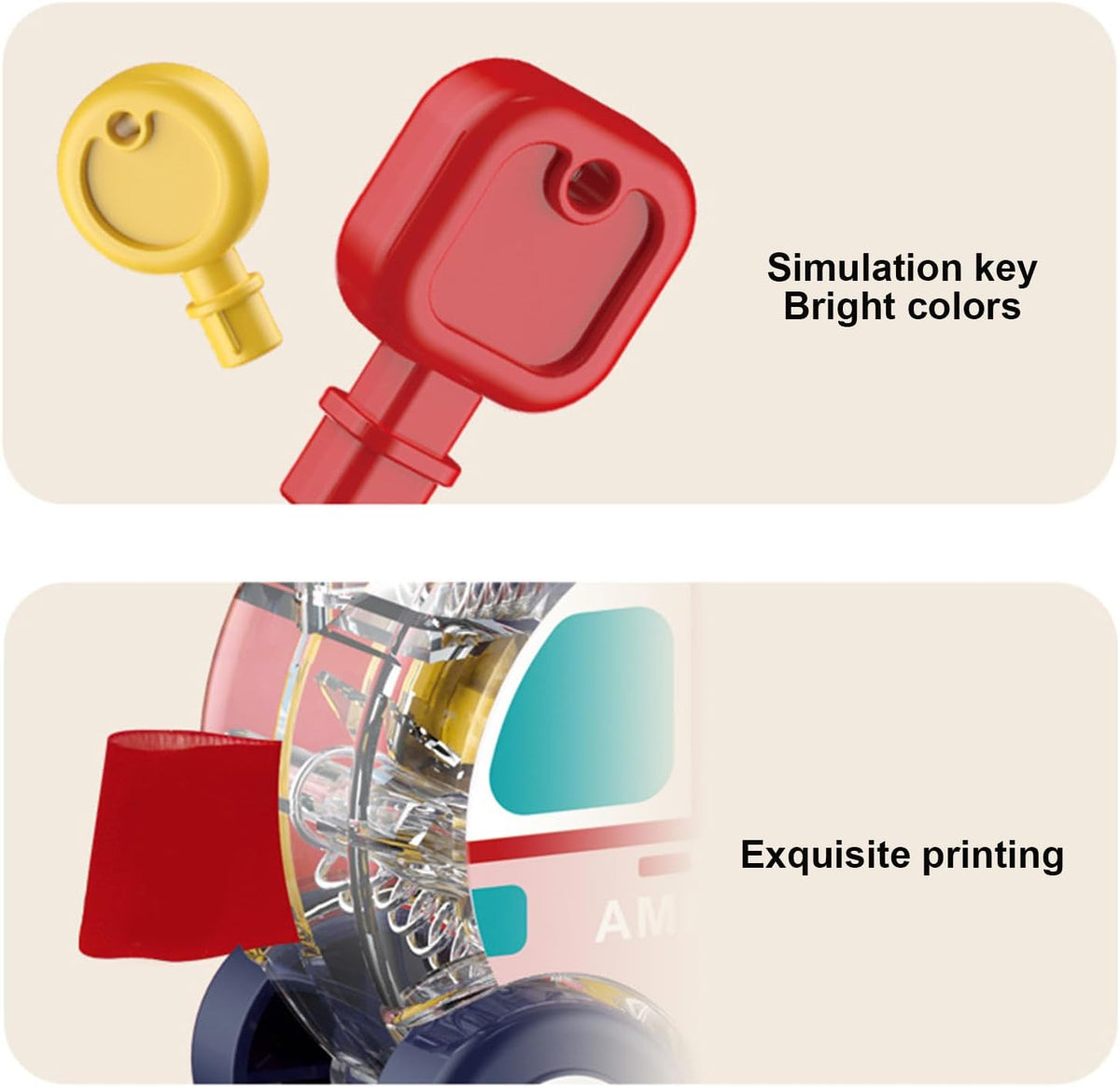 3Pcs Montessori Lock & Key Cars