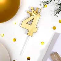 Number 4 Crown Designed Birthday Candle