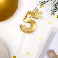Number 5 Crown Designed Birthday Candle