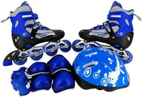 10* Inches Adults Four Wheel Roller Skating Shoes - Blue