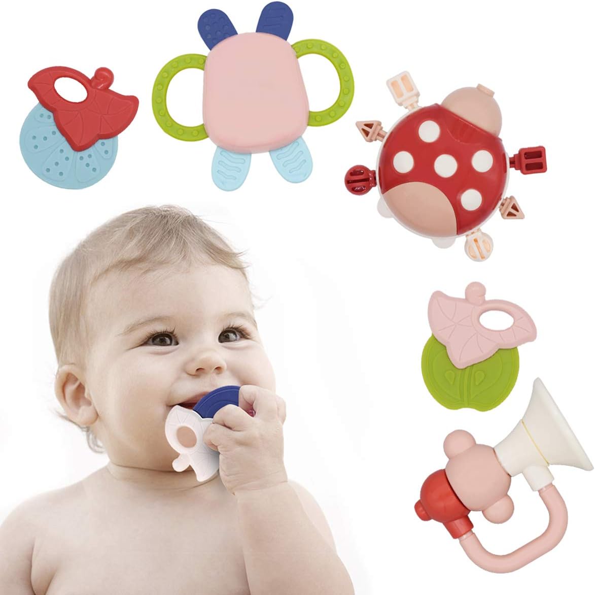 10Pcs Baby Rattles & Teethers Set With Storage Box