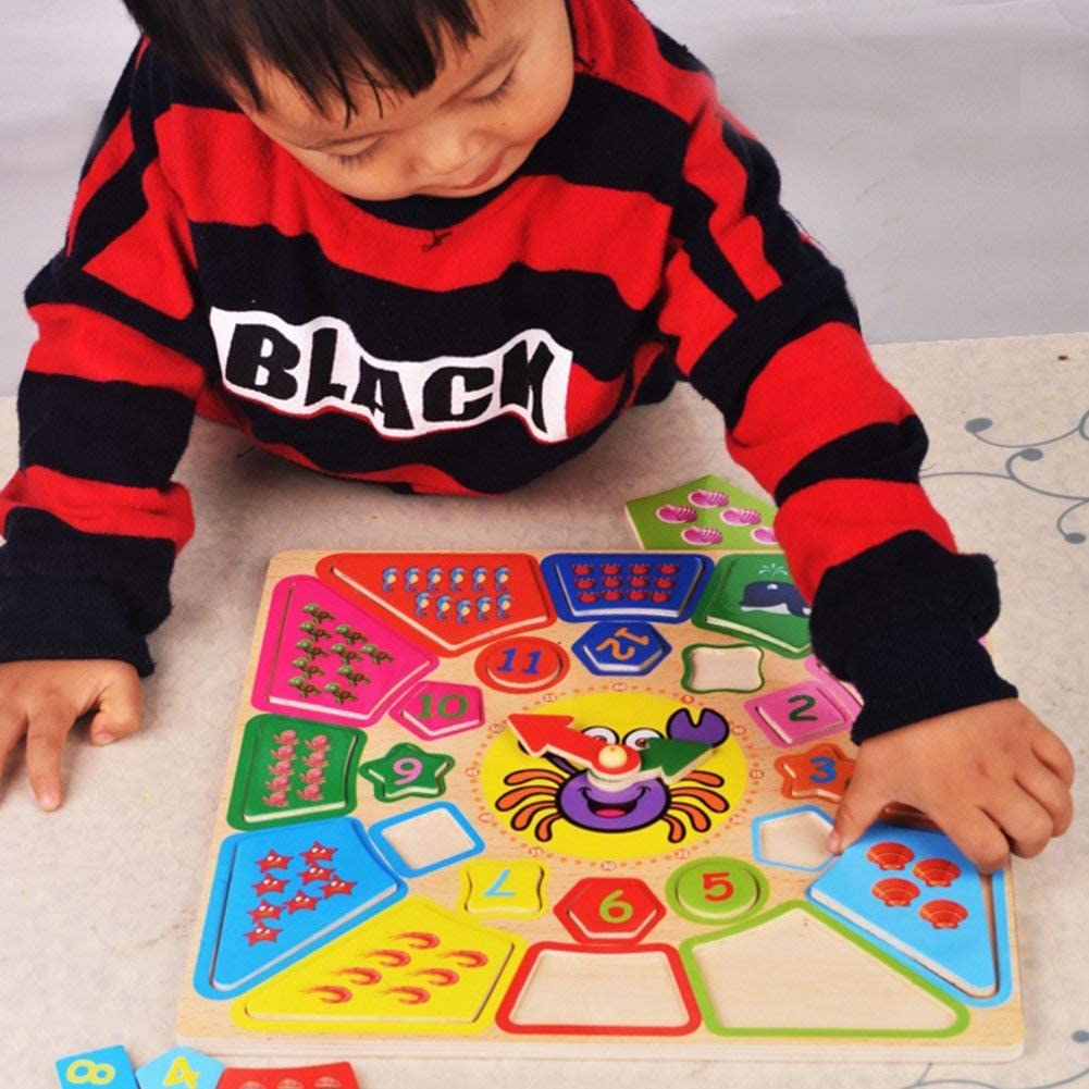 Wooden Montessori Shape Sorter Clock