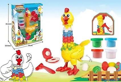 Kids Fun Feather Chicken Play Dough Set