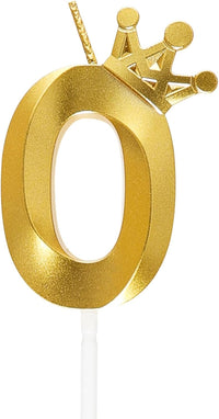 Number 0 Crown Designed Birthday Candle
