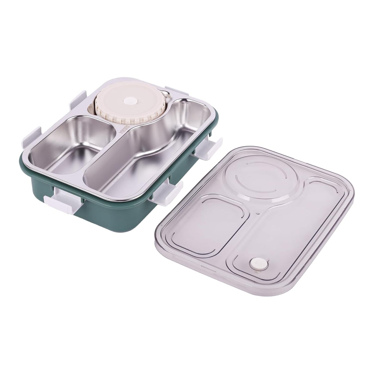 Stainless Steel 3 Grid With Bowl Lunch Box