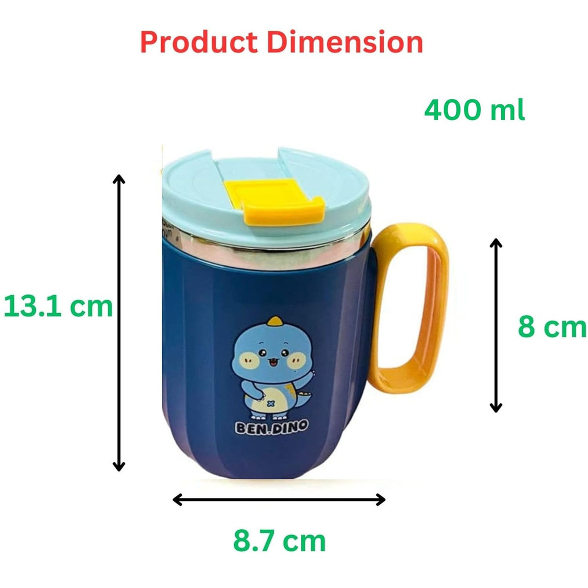 400ml Cartoon Design Stainless Steel Insulated Mug For Kids