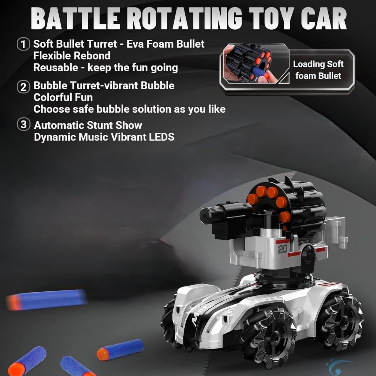 RC Laser Control Multi-functional Bubble & Soft Bullet Shooting Tank