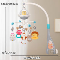 Remote Control Baby Projection Hanging Bed Bell Toy - Gray