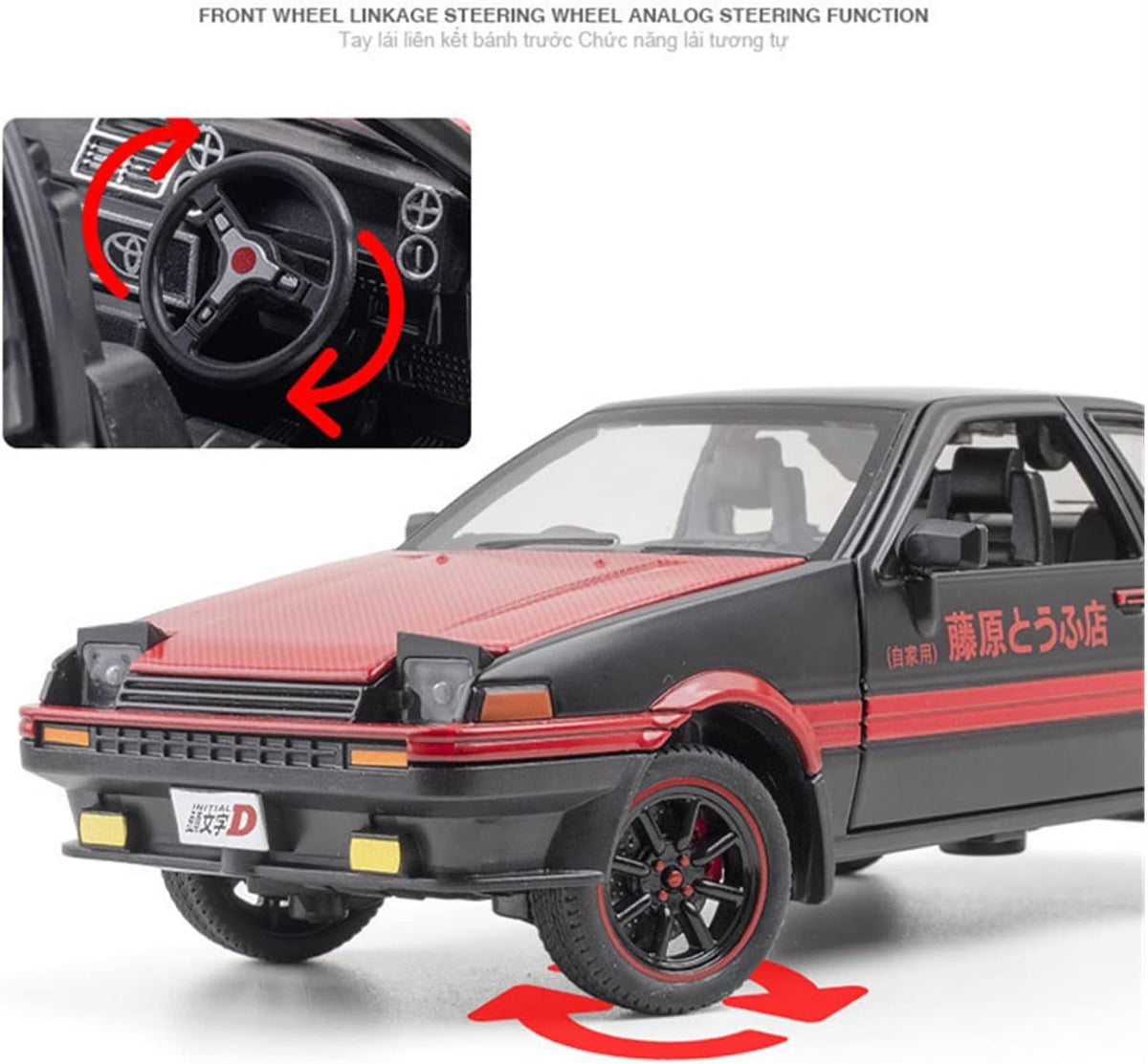1:24 Diecast Toyota Trueno AE86 Initial D Model Car