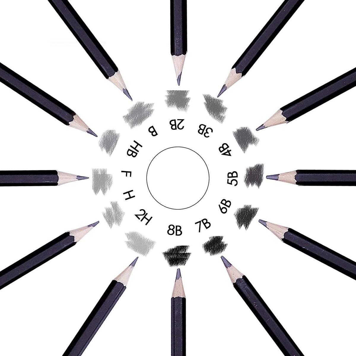 12Pcs Professional Sketching Pencils