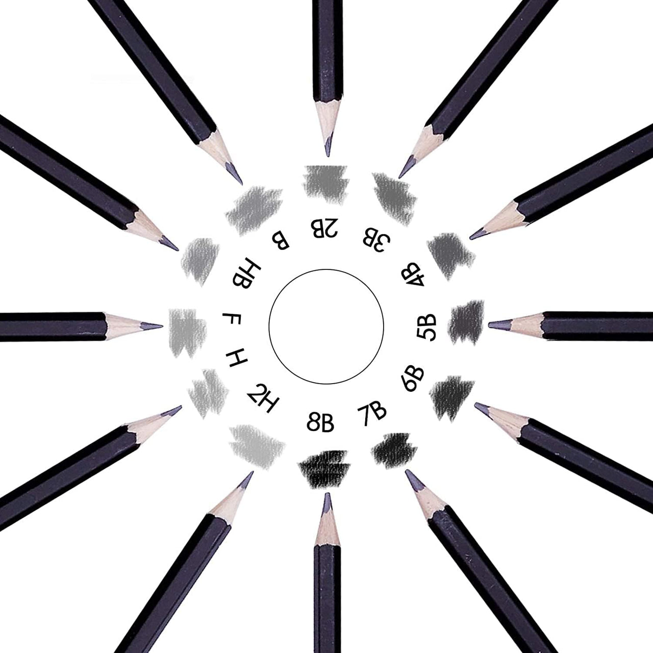 12Pcs Professional Sketching Pencils
