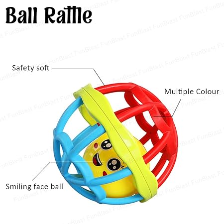 1Pc Baby Soft Teether & Rattle Ball