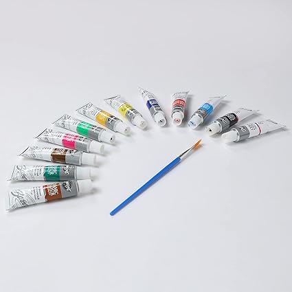 12Pcs Glass Color Paint Set With Artist Brush