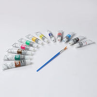 12Pcs Glass Color Paint Set With Artist Brush