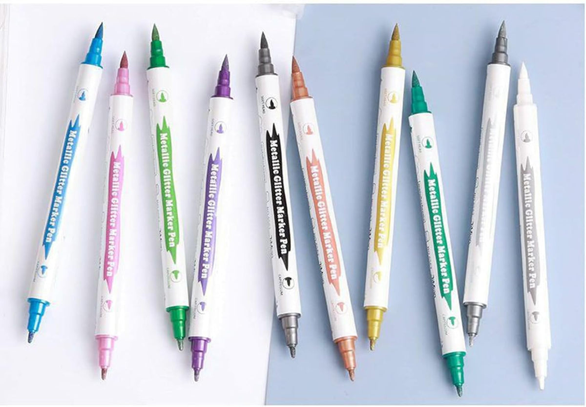 10Pcs Metallic Glitter Marker Pen