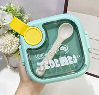 750ml Plastic Lunch Box With Food Scissor & Spoon - Pink
