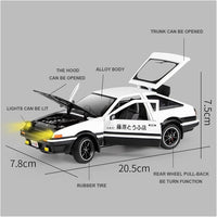 1:24 Diecast Toyota Trueno AE86 Initial D Model Car