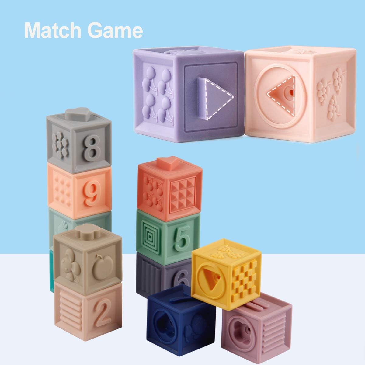 12Pcs Soft Baby Building Blocks