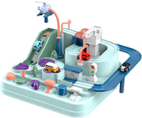 Manual Mechanical Car Adventure Track Set - 4Pcs Assorted Cars