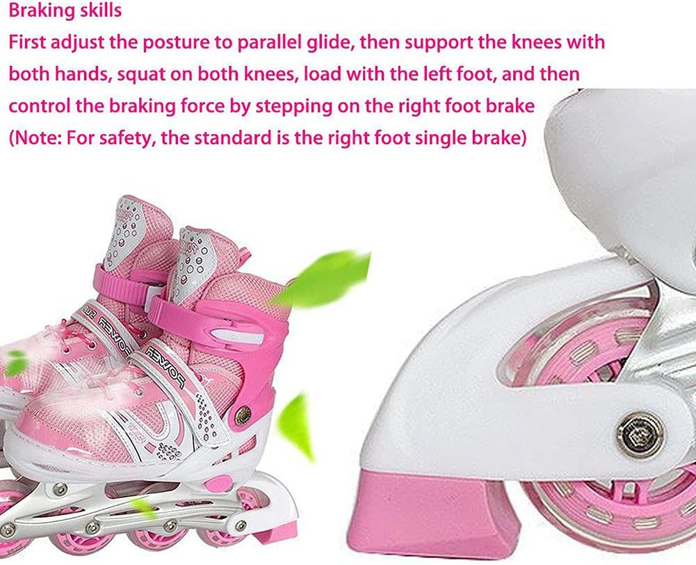 8* Inches Kids Four Wheel Roller Skating Shoes - Pink