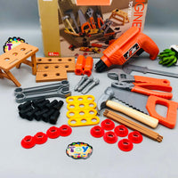 41Pcs Kids Pretend Play Engineering Tool Briefcase