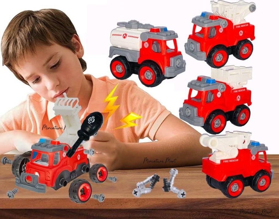 DIY 4Pcs Fire Rescue Screw Vehicle