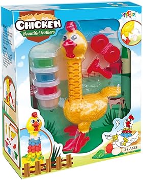 Kids Fun Feather Chicken Play Dough Set