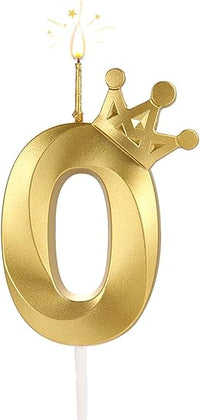 Number 0 Crown Designed Birthday Candle