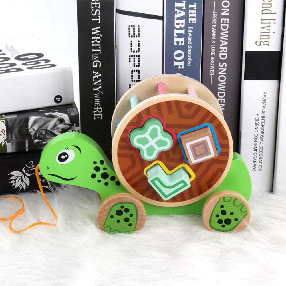 Wooden Cartoon Animal Building Block Trailer Toy