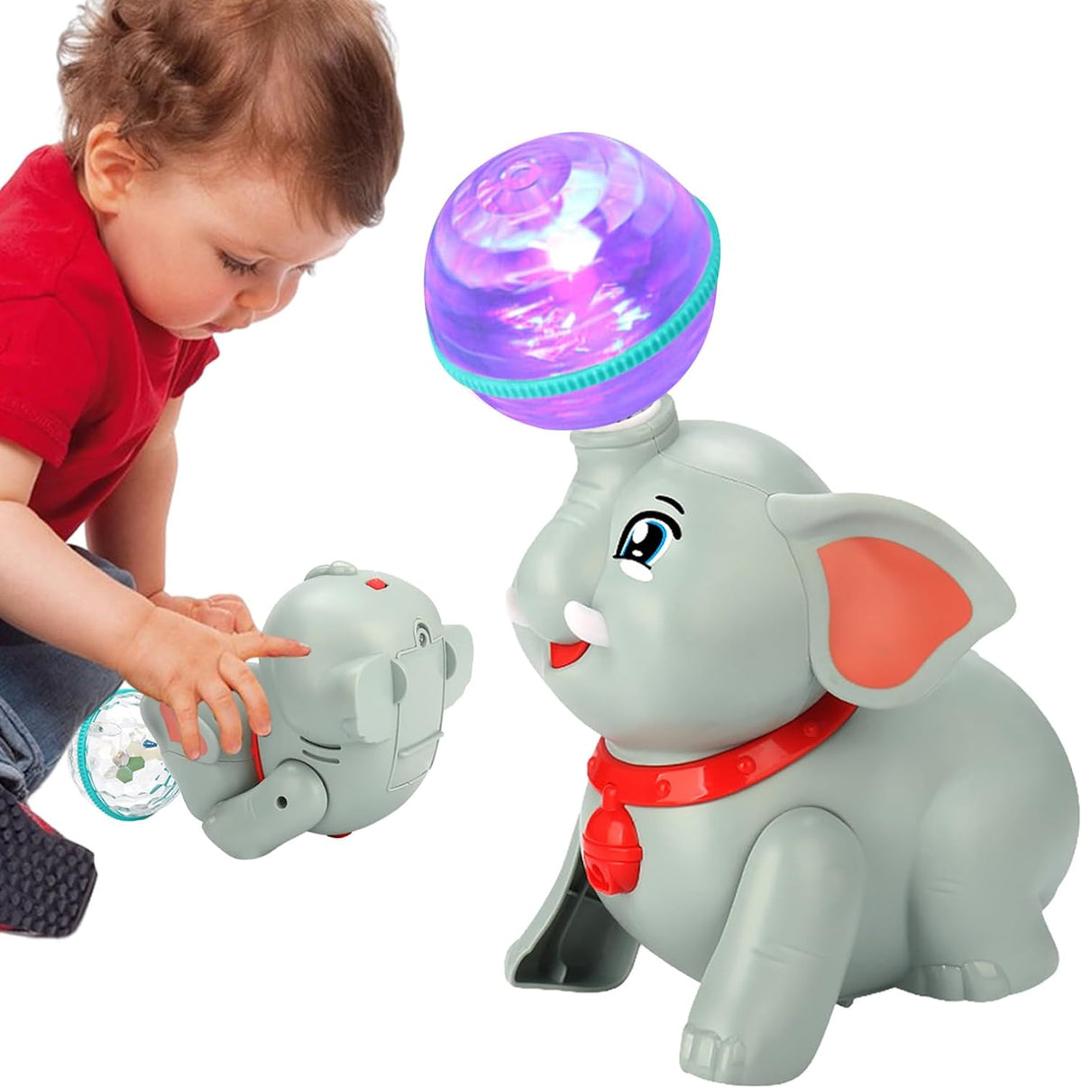 Light & Musical Stunt Elephant With Crystal Ball