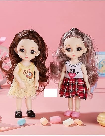6* Inches Premium Quality Movable Joints Dolls Set- 3Pcs