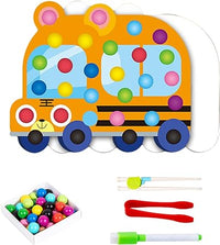 Wooden Car Pincer Bead Game For Toddlers