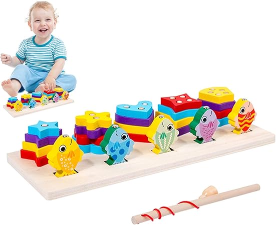 Multi-functional Wooden Shape & Magnetic Fishing Board