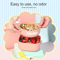 750ml Plastic Lunch Box With Food Scissor & Spoon - Pink