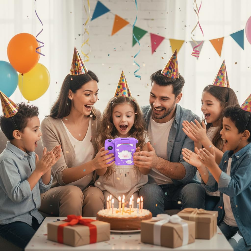 Kids Sheep Rotatable Lens Digital Touch Phone