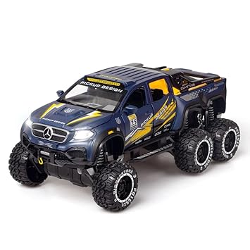 1:24 Diecast Mercedes X-Class 6X6 Pickup Truck With Mini Bike