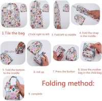 2in1 Premium Foldable Printed Tote Bag - Assortment