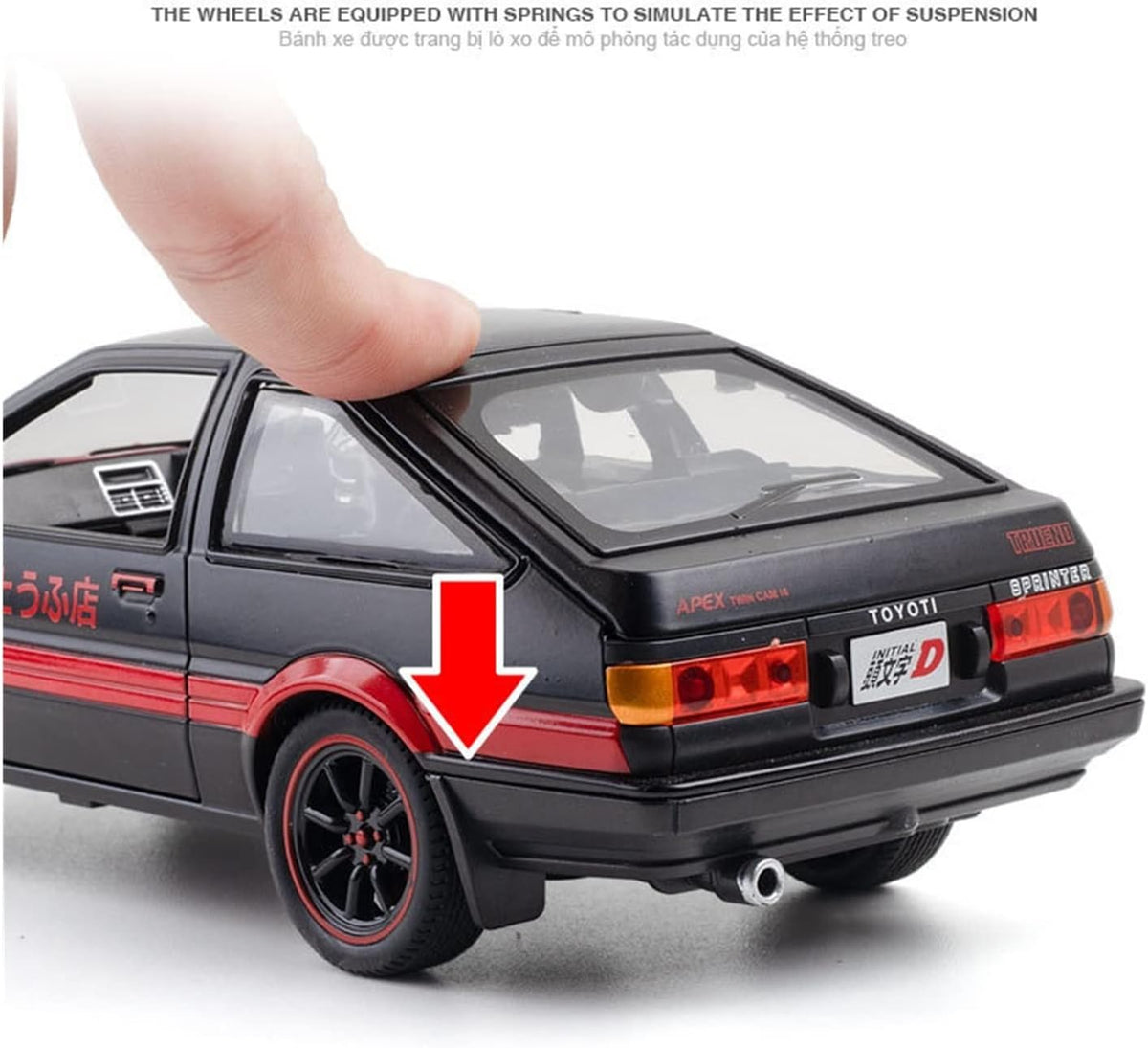 1:24 Diecast Toyota Trueno AE86 Initial D Model Car