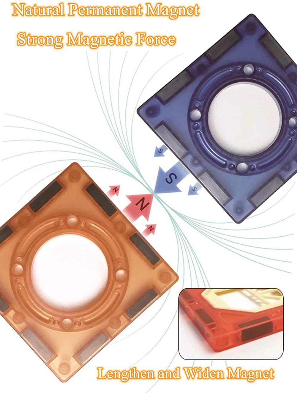 49Pcs Magic Light Magnetic Blocks