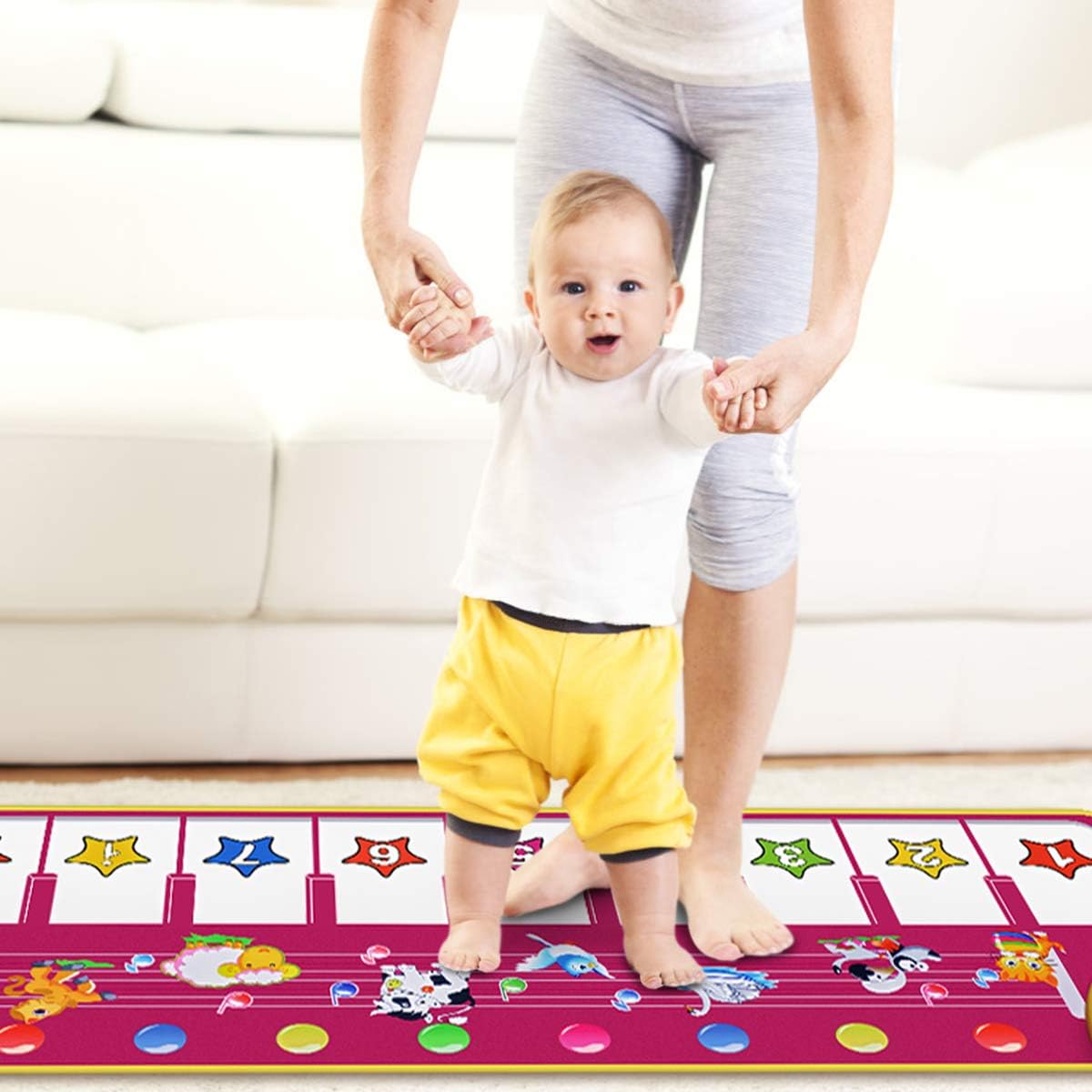 Musical Floor Piano Mat with Animal Sounds